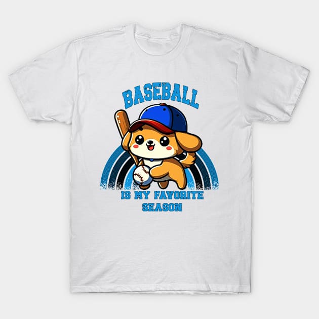 Baseball Is My Favorite Season Puppy T-Shirt by Korey Watkins